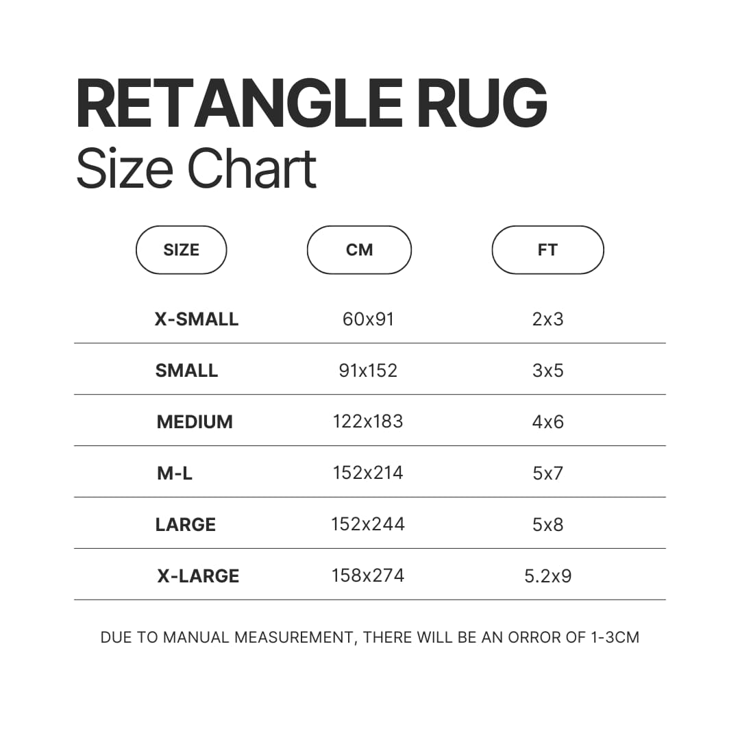 Retangle Rug Size Chart - Genshin Impact Gifts