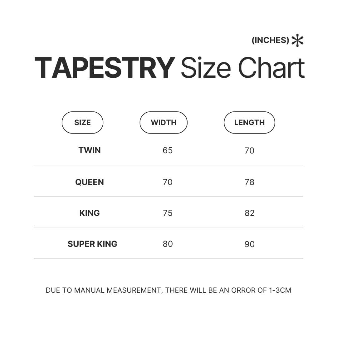 Tapestry Size Chart - Genshin Impact Gifts