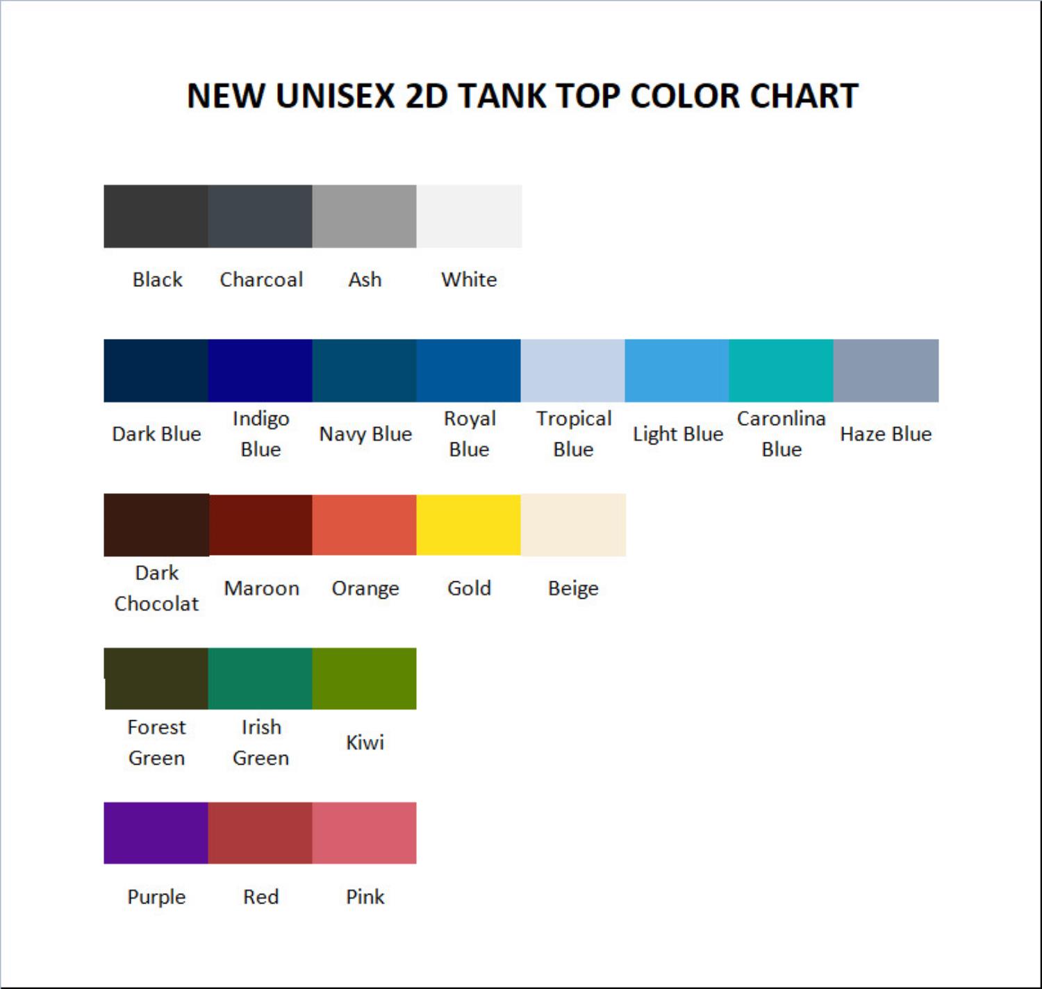 tank top color chart - Genshin Impact Gifts