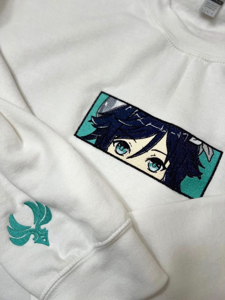 Genshin Impact Venti Face Boxed Embroidered Hoodie Sleeve - Genshin Impact Gifts